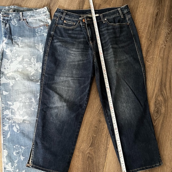 Chicos So slimming girlfriend crop 14P denim leaf pattern - Picture 12 of 12